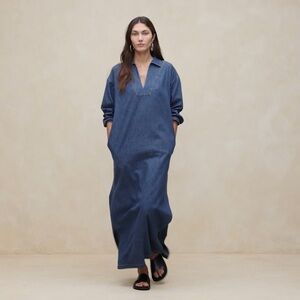 Banana Republic Indigo Blue Denim Maxi Dress